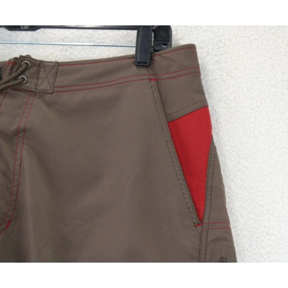 REI Mens‎ Board Shorts Size 34 Brown Red UPF 30+ Polyester Spandex Outdoor